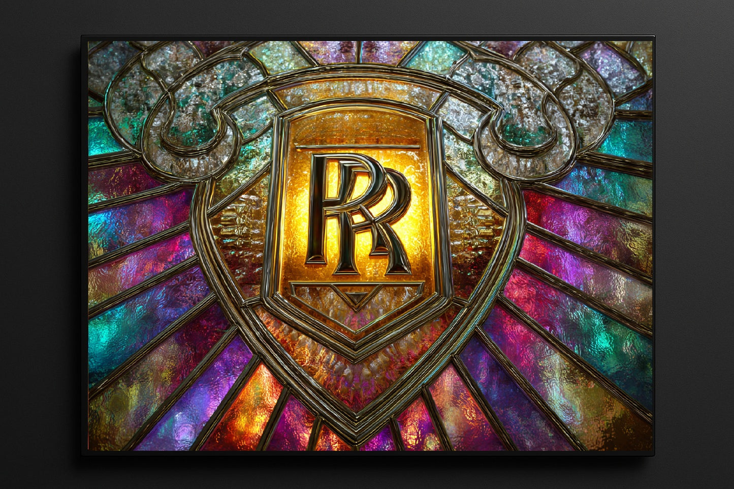 Rolls Royce Tempered Glass Picture 50x50 CM with BLACK FRAME