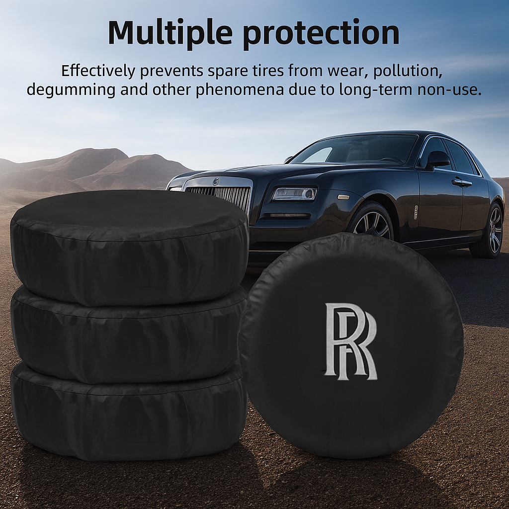 Rolls-Royce Tire Cover β Ultra-Luxury Wheel Protection | Waterproof Black Cover with RR Emblem