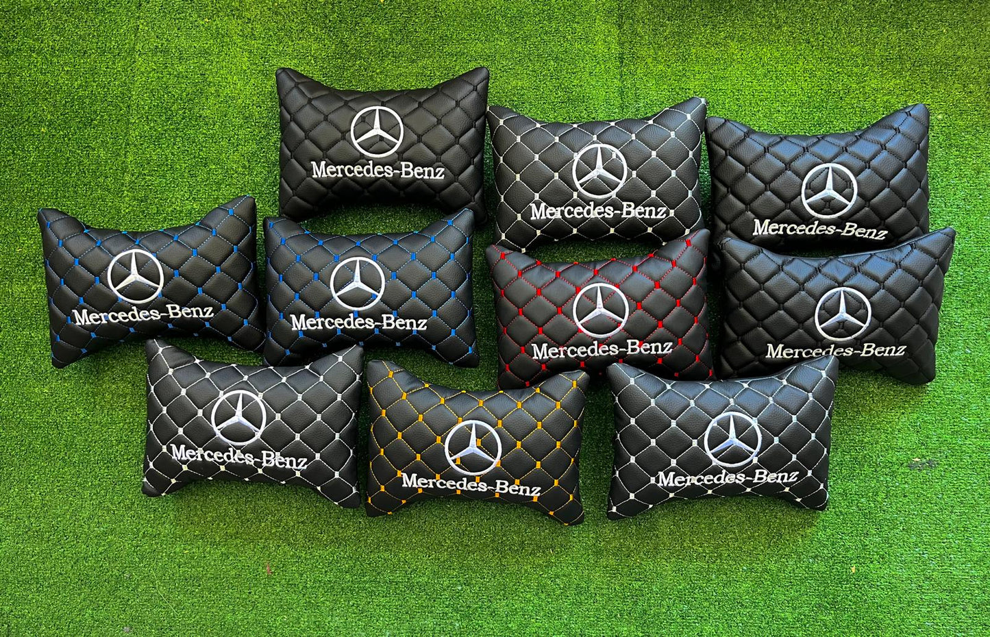 For M.Benz Leather Neck Pillow (2 PCS)