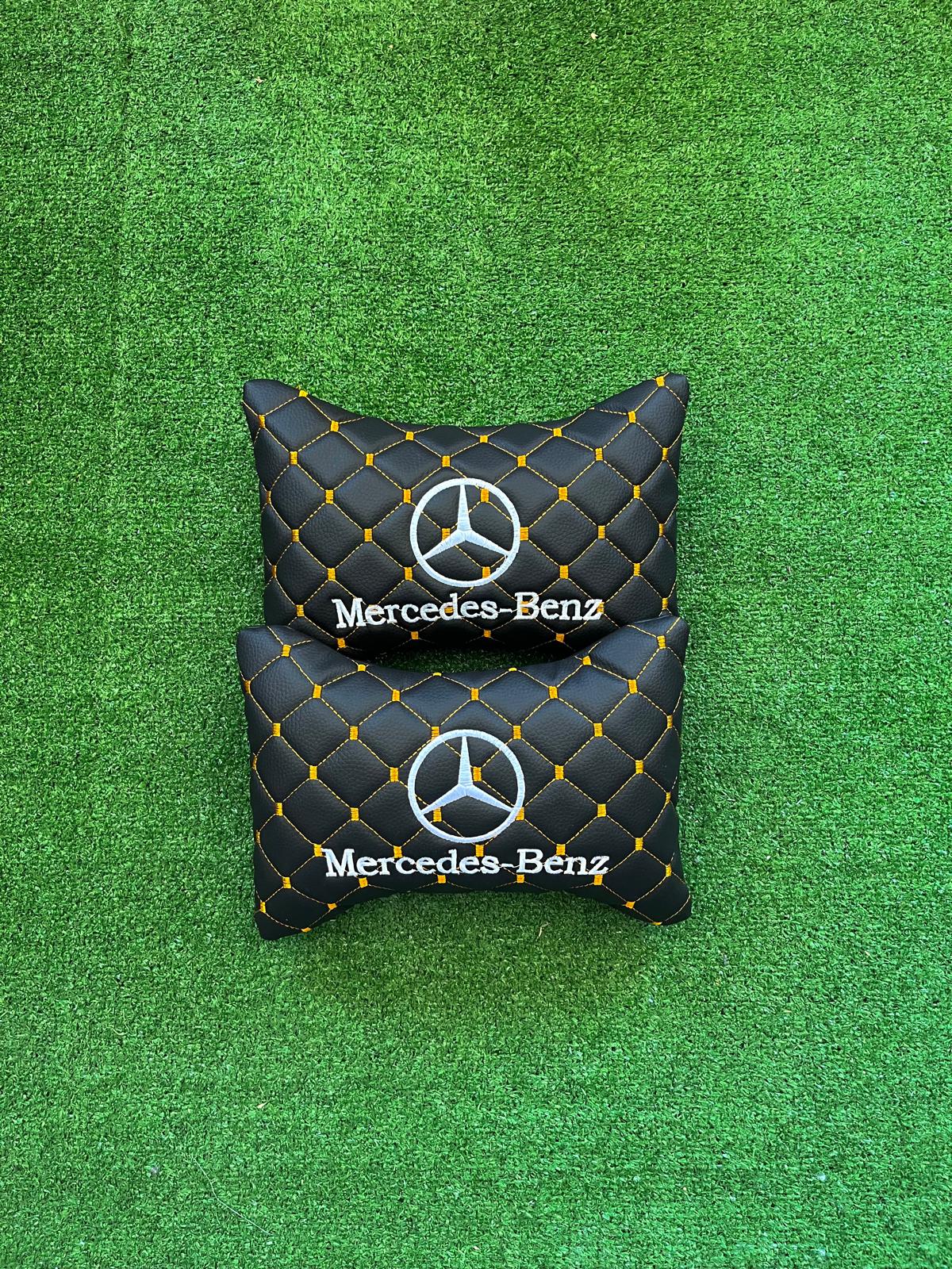 For M.Benz Leather Neck Pillow (2 PCS)
