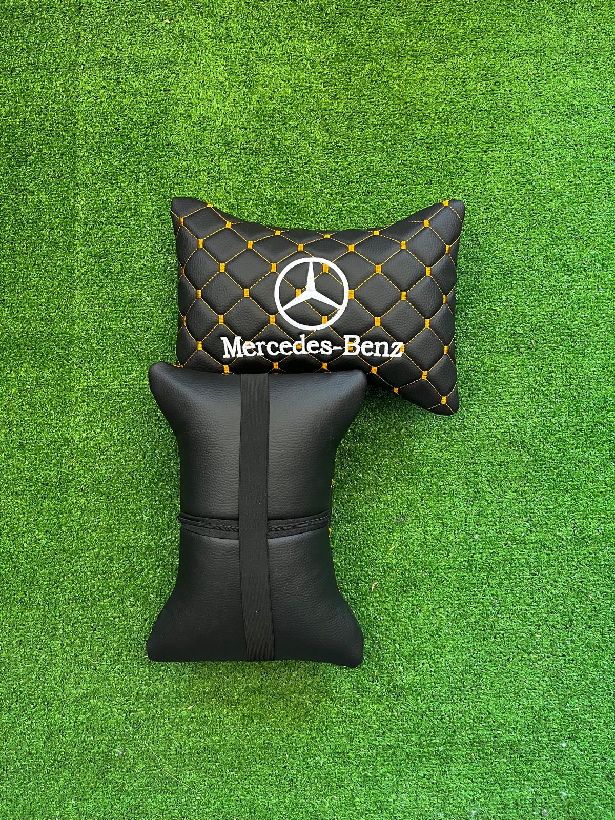 For M.Benz Leather Neck Pillow (2 PCS)