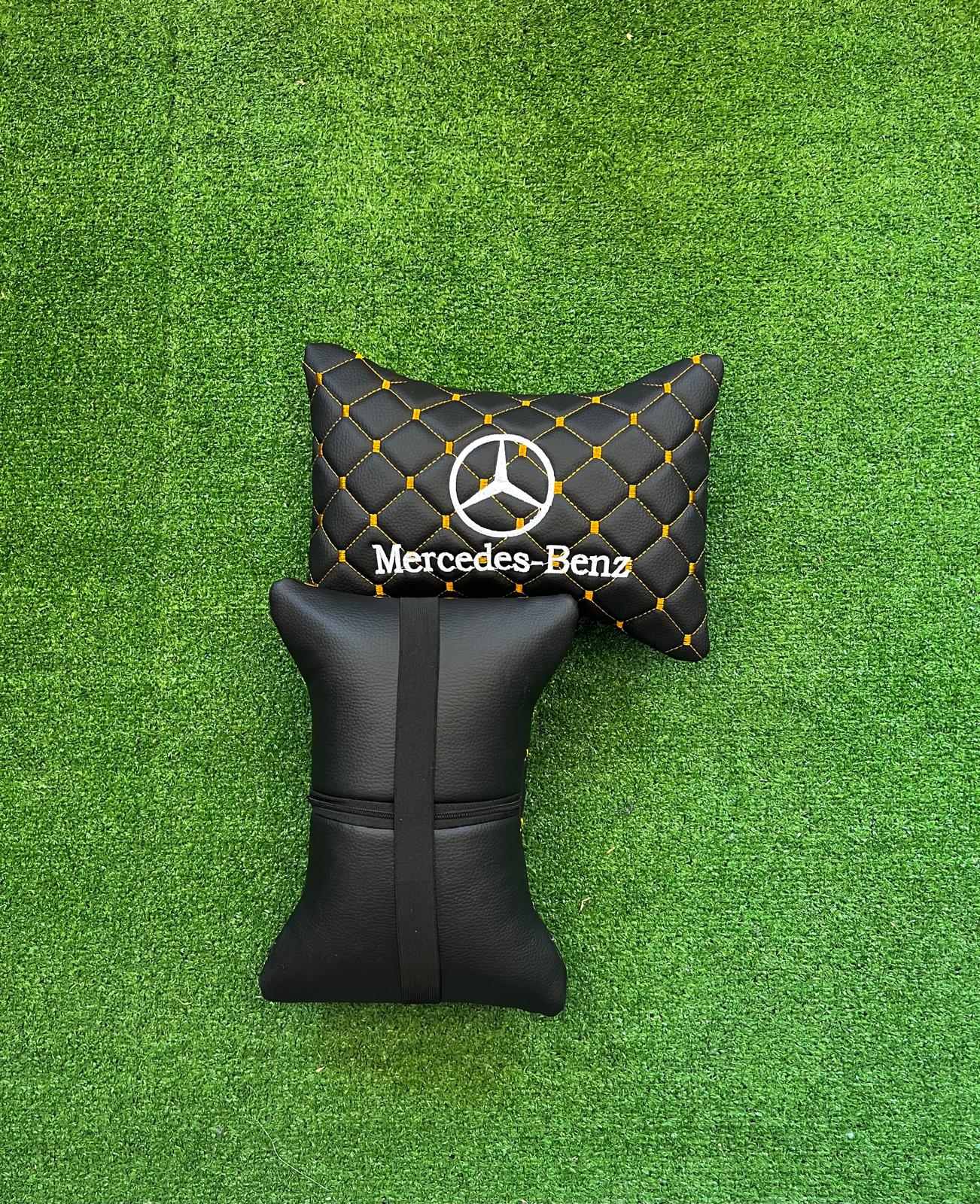 For M.Benz Leather Neck Pillow (2 PCS)
