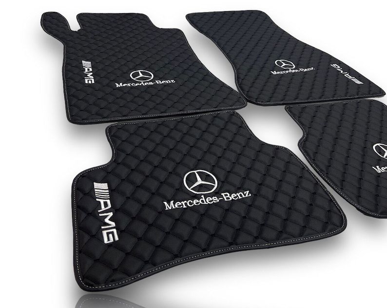 For M.Benz AMG Leather Floor Mats - Made To Measure Mats for all Model