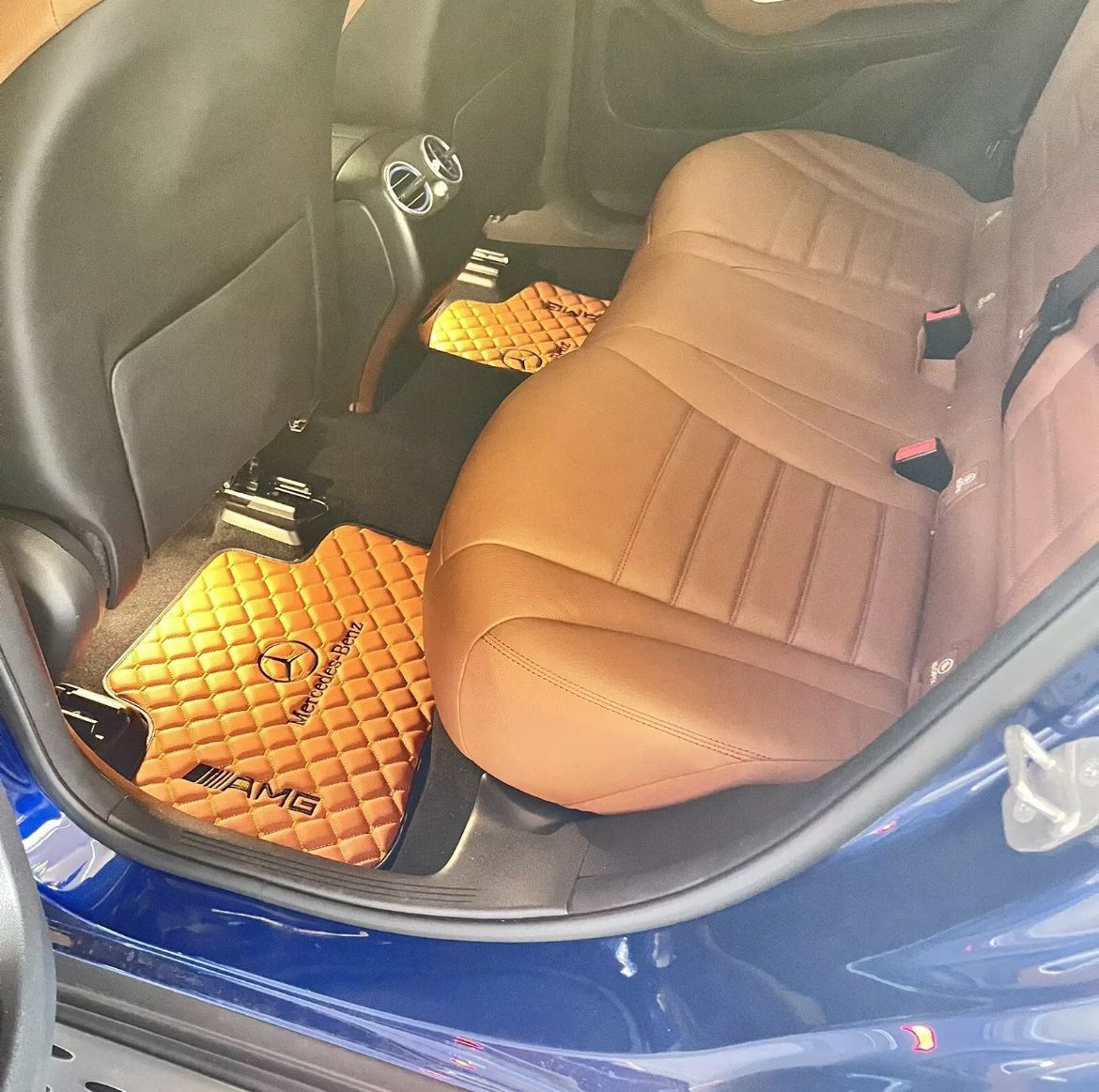 For M.Benz AMG Leather Floor Mats - Made To Measure Mats for all Model