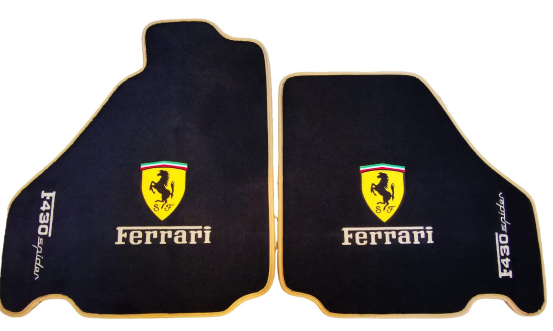 For Ferrari Floor Mats Custom Fit Ferrari Carpet Velour Mats with Custom Stitch