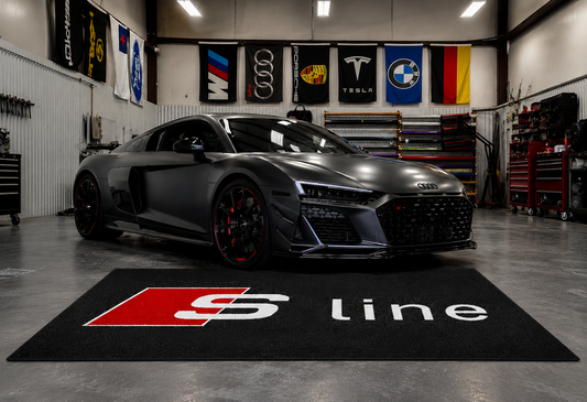 Audi Sline Garage Floor Mat 5x7 FT (60x87 Inches) Premium Showroom Rug & Wall Decor