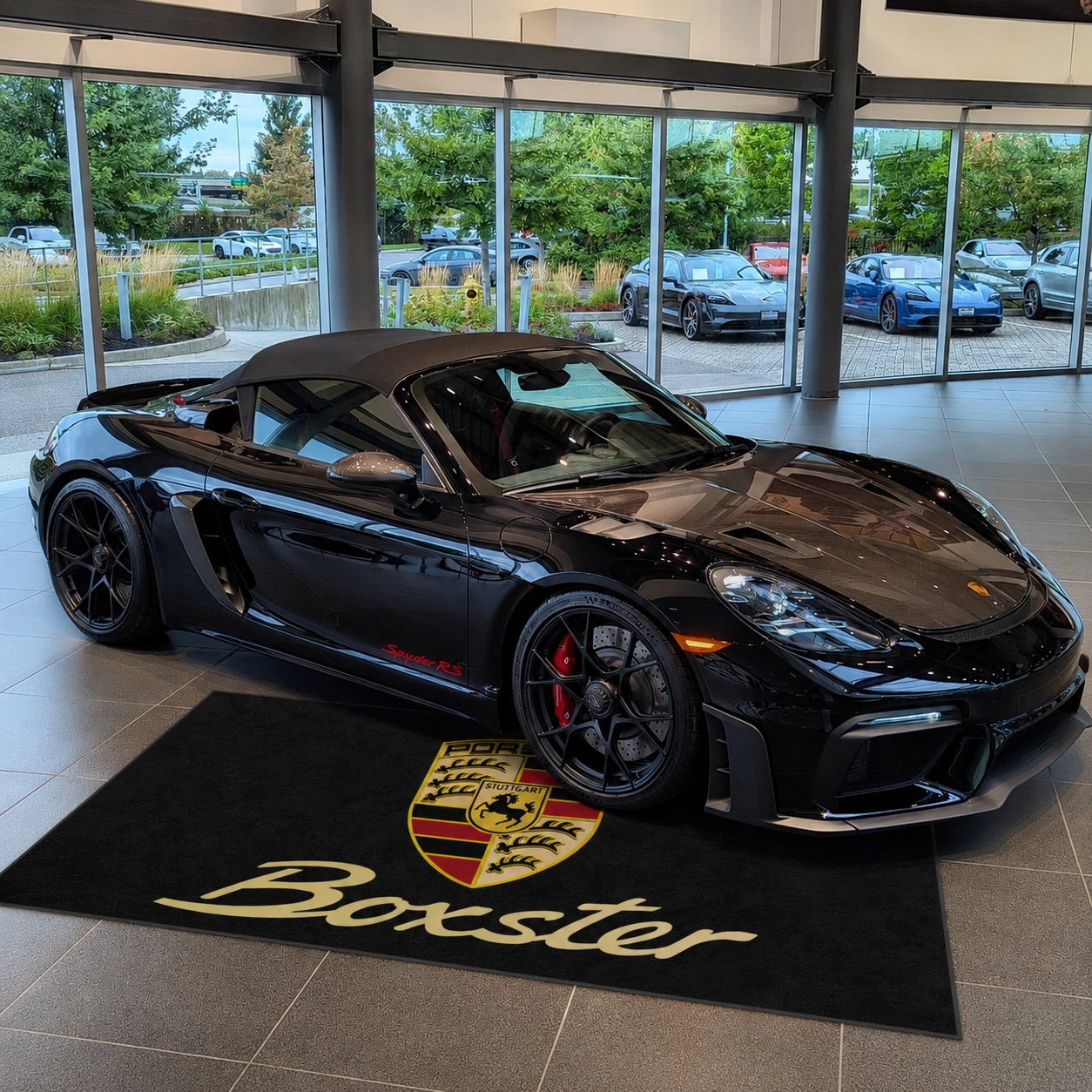 Porsche Boxster Garage Floor Mat 5x7 FT (60x87 Inches) Premium Showroom Rug Wall Decor