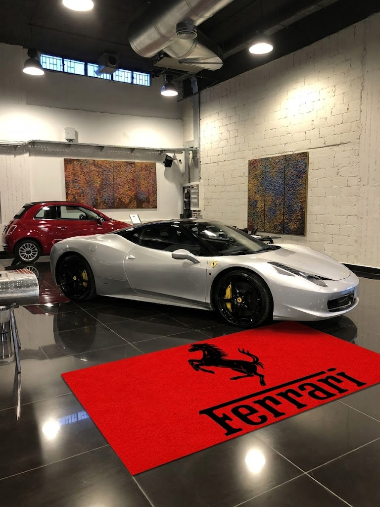 Ferrari Garage Floor Mat 5x7 FT (60x87 Inches) Premium Showroom Rug Wall Decor Red