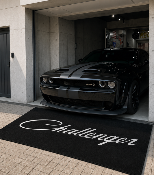 Challenger Garage Floor Mat 5x7 FT (60x87 Inches) Premium Showroom Rug Wall Decor