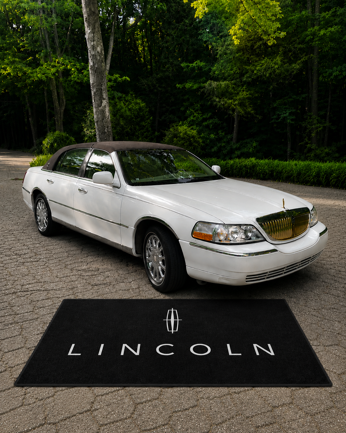 Lincoln Garage Floor Mat 5x7 FT (60x87 Inches) Premium Showroom Rug Wall Decor