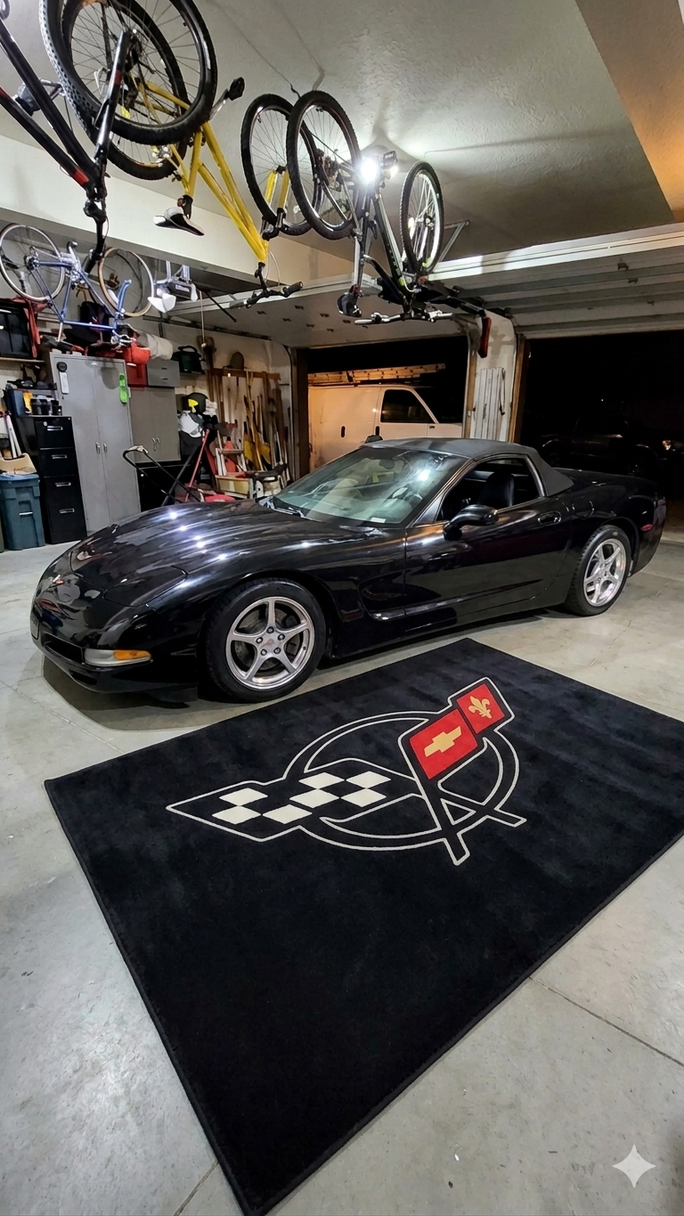 Corvette Garagemat 5x7 FT (60x87 Inch) C2 C3 C4 C5 C6 C7 C8 Z06