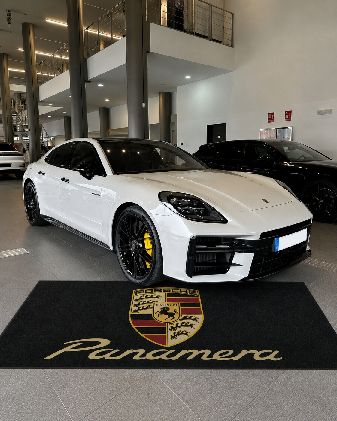 Porsche Panamera Garage Floor Mat 5x7 FT (60x87 Inches) Premium Showroom Rug Wall Decor
