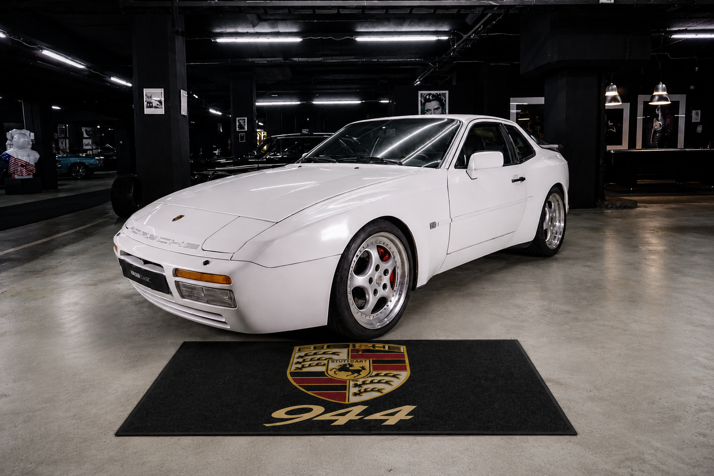 Porsche 944 Garage Floor Mat 5x7 FT (60x87 Inches) Premium Showroom Rug Wall Decor