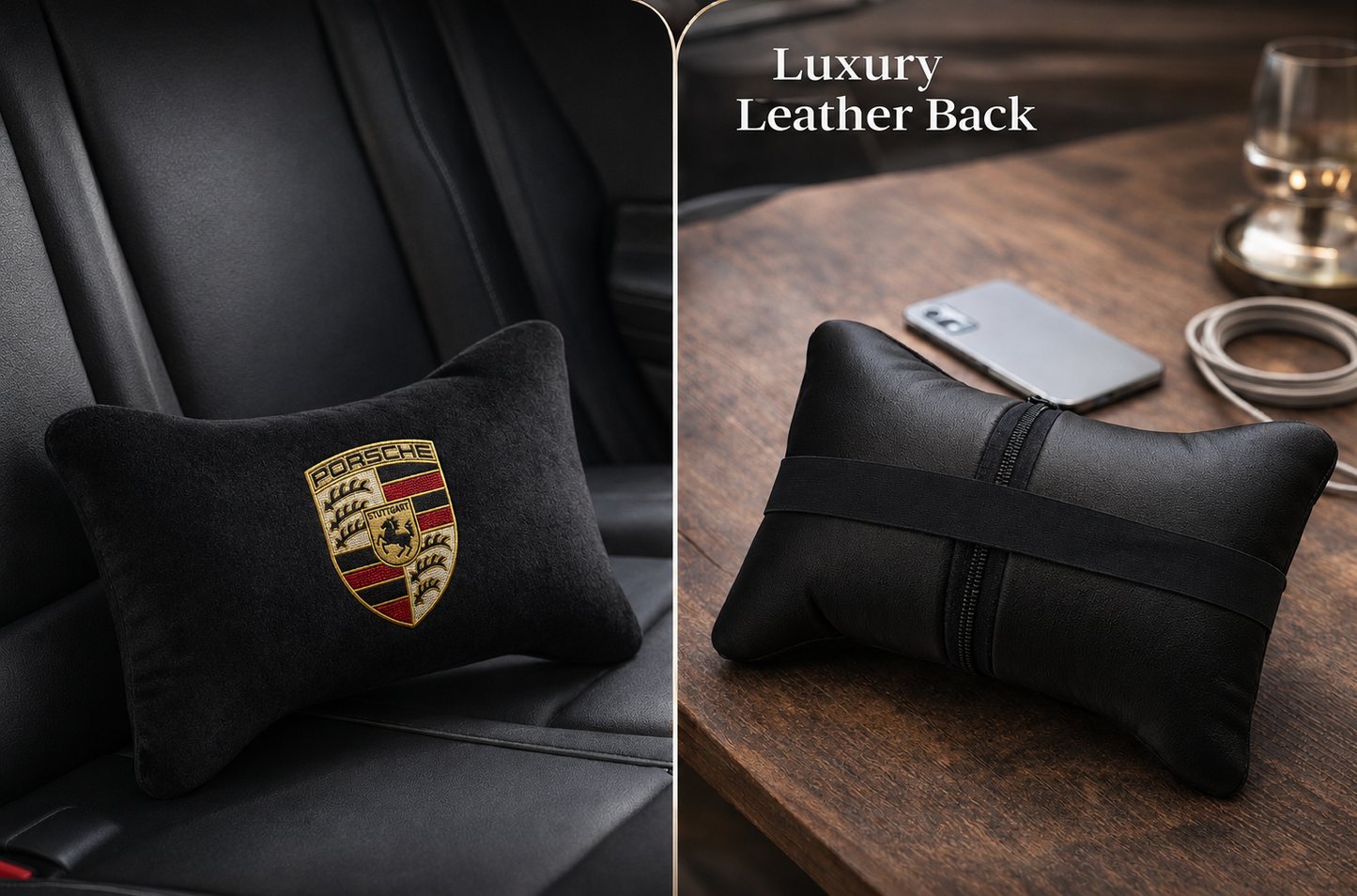Porsche Neck Pillows for Cars - Premium Comfort and Style (2 PCS)