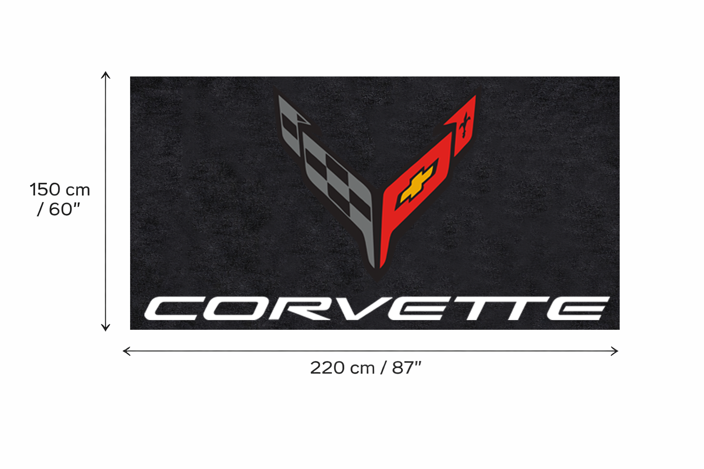 Corvette C8 Garage Floor Mat 5x7 FT (60x87 Inches) Premium Showroom Rug Wall Decor