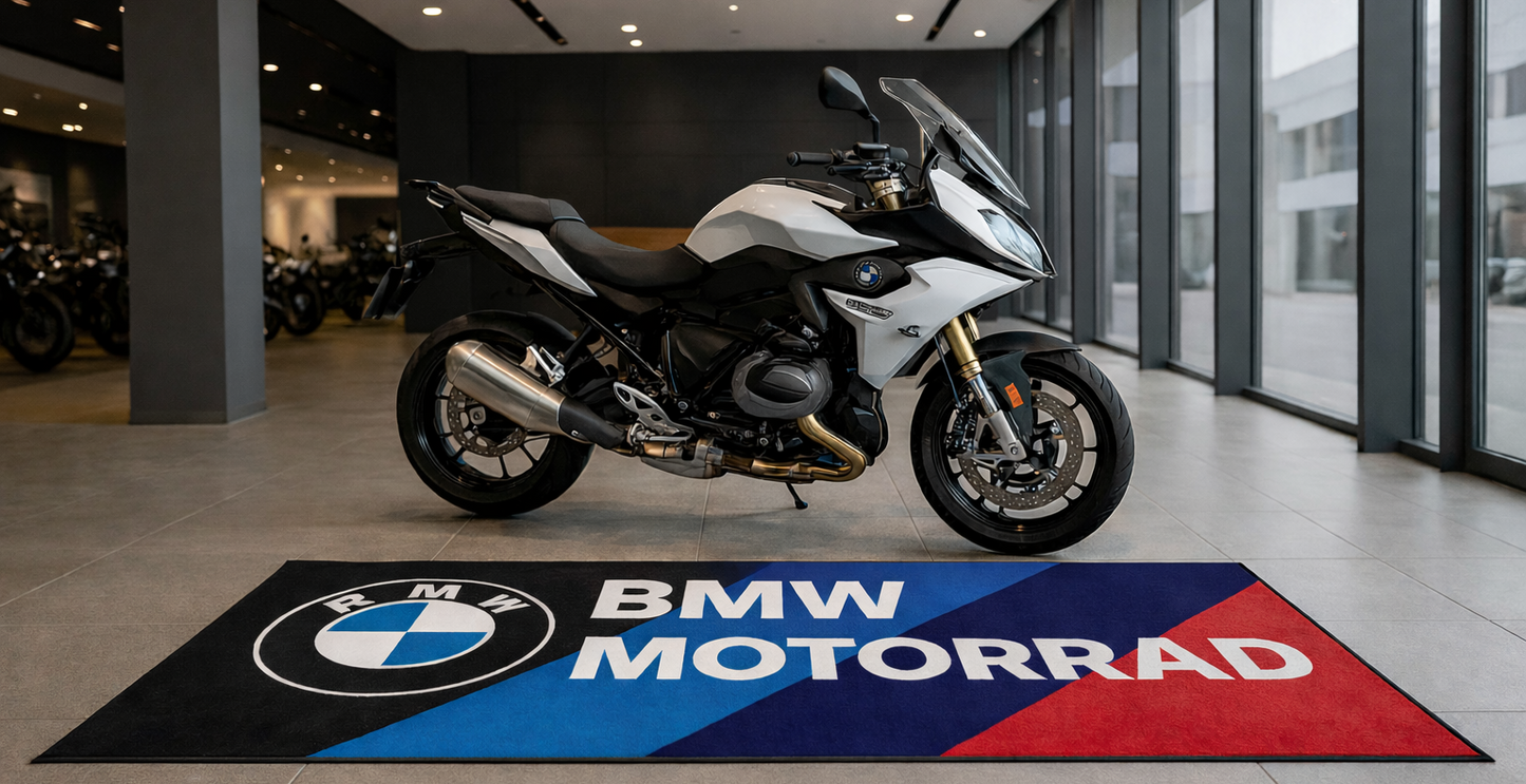 BMW Motorcycle Luxury Rug 32×87 INCH Home, Garage & Display Carpet