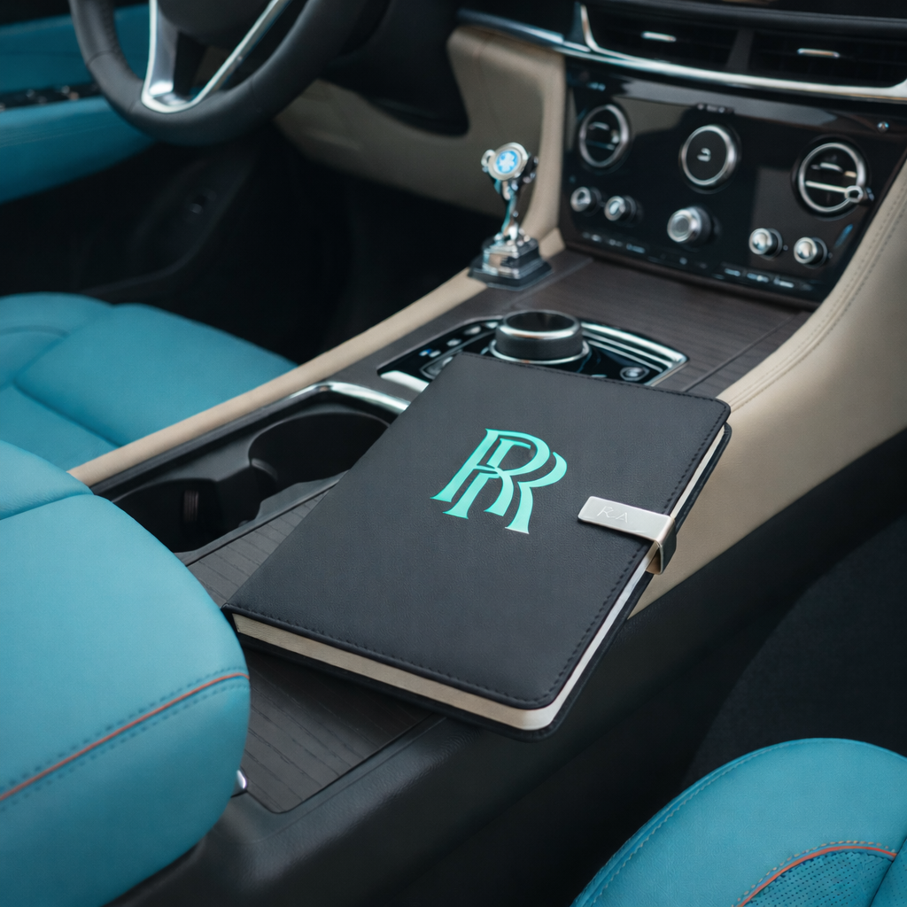 Rolls Royce Journal Notebook Customizable initials