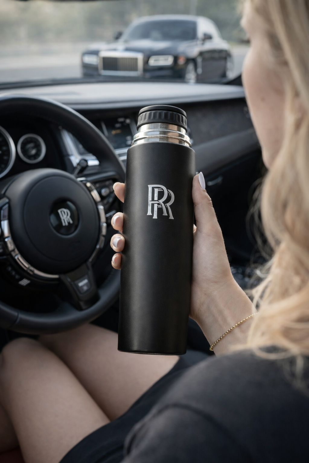 Rolls Royce Laser Logo Thermos Set 500 ml – Insulated Flask with 3 Cups