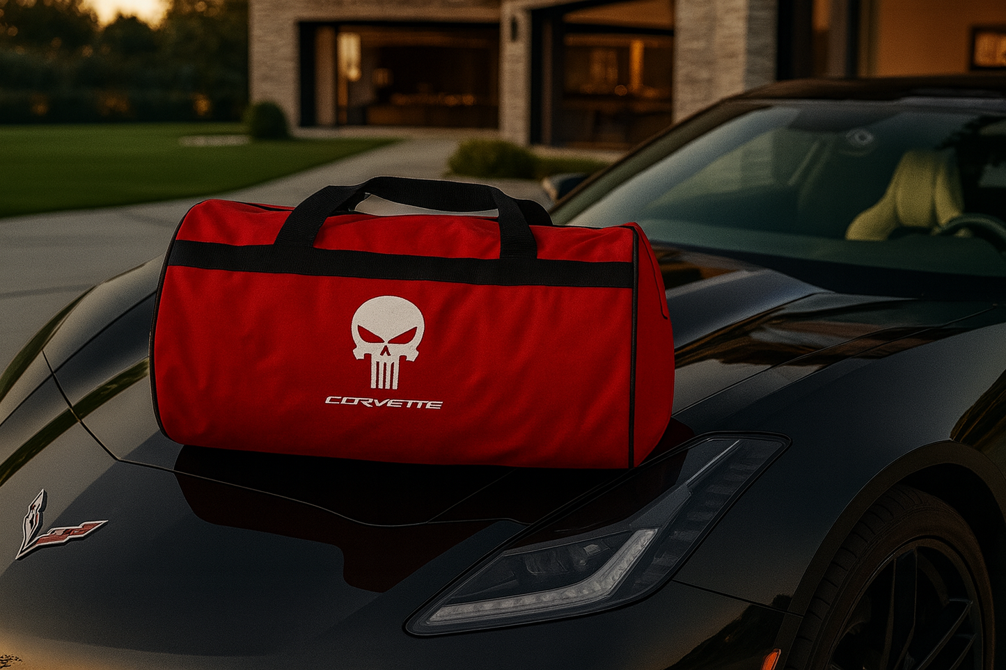 Luxury Corvette Duffle Trunk Bag RED 30x50 cm