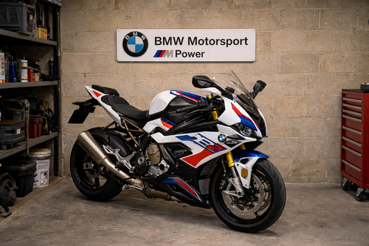 BMW MotorSport M Power Wall Sign for Garage – Premium Wall Decor for Motorcycle Enthusiasts