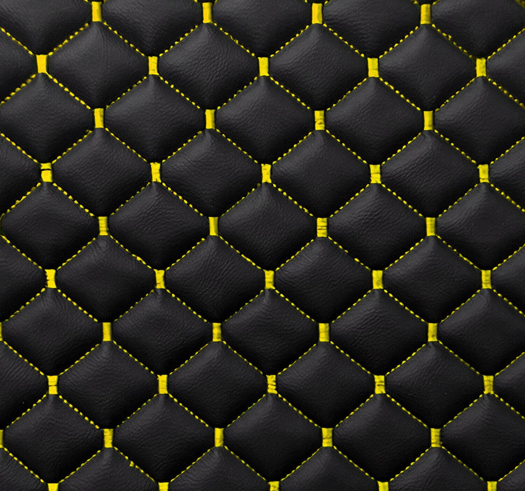 California Leather Floor Mats  Diamond Quilted Design with Prancing Horse Luxury Car Mat