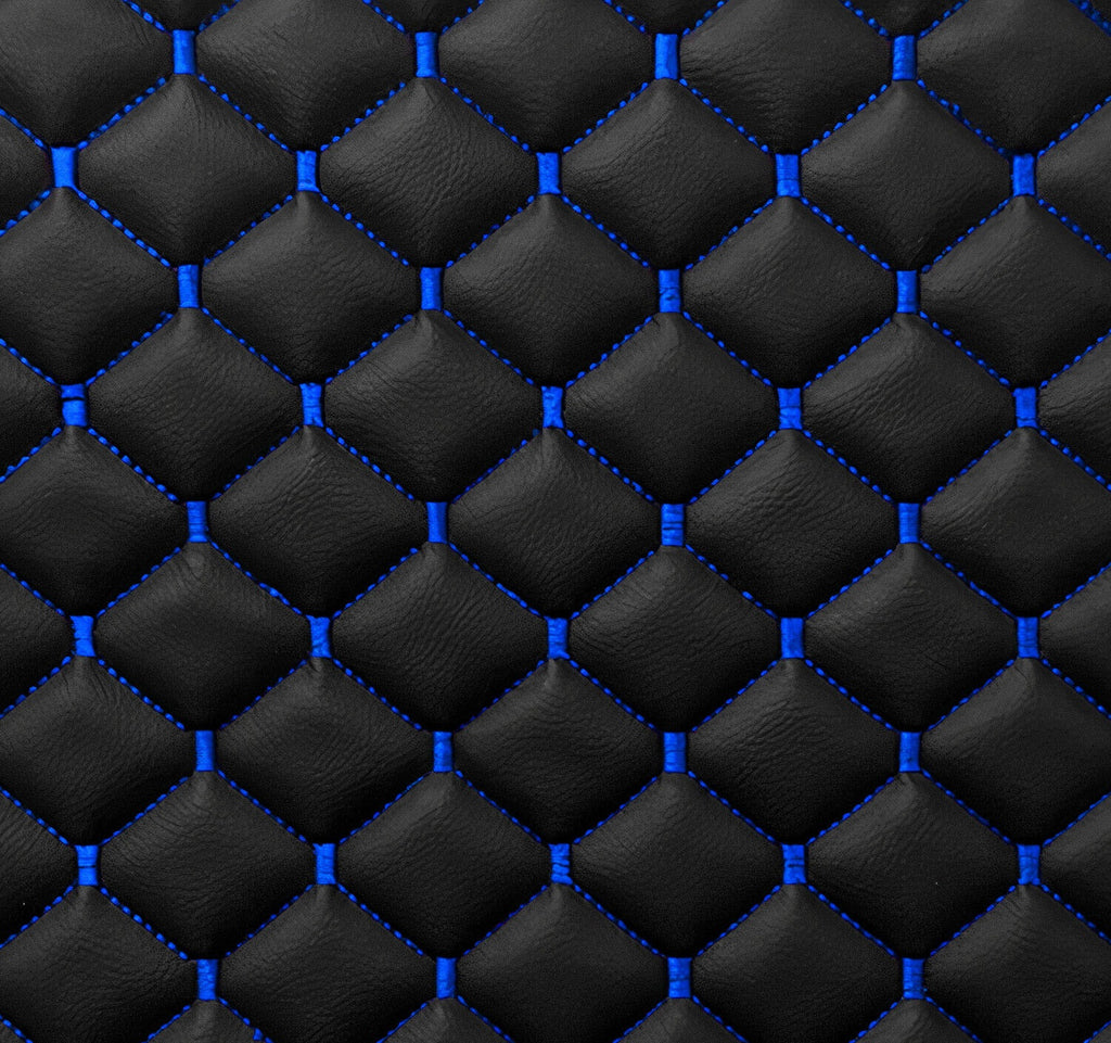California Leather Floor Mats  Diamond Quilted Design with Prancing Horse Luxury Car Mat