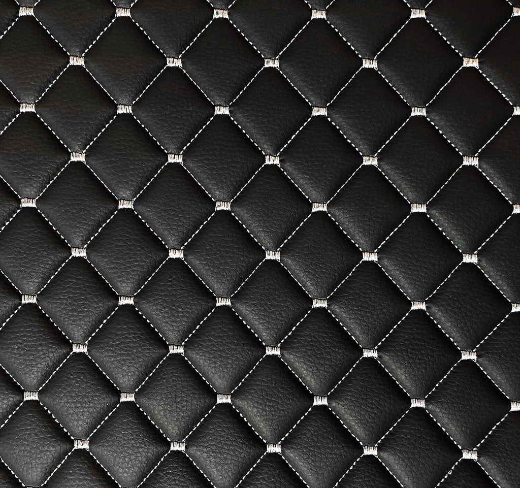 California Leather Floor Mats  Diamond Quilted Design with Prancing Horse Luxury Car Mat