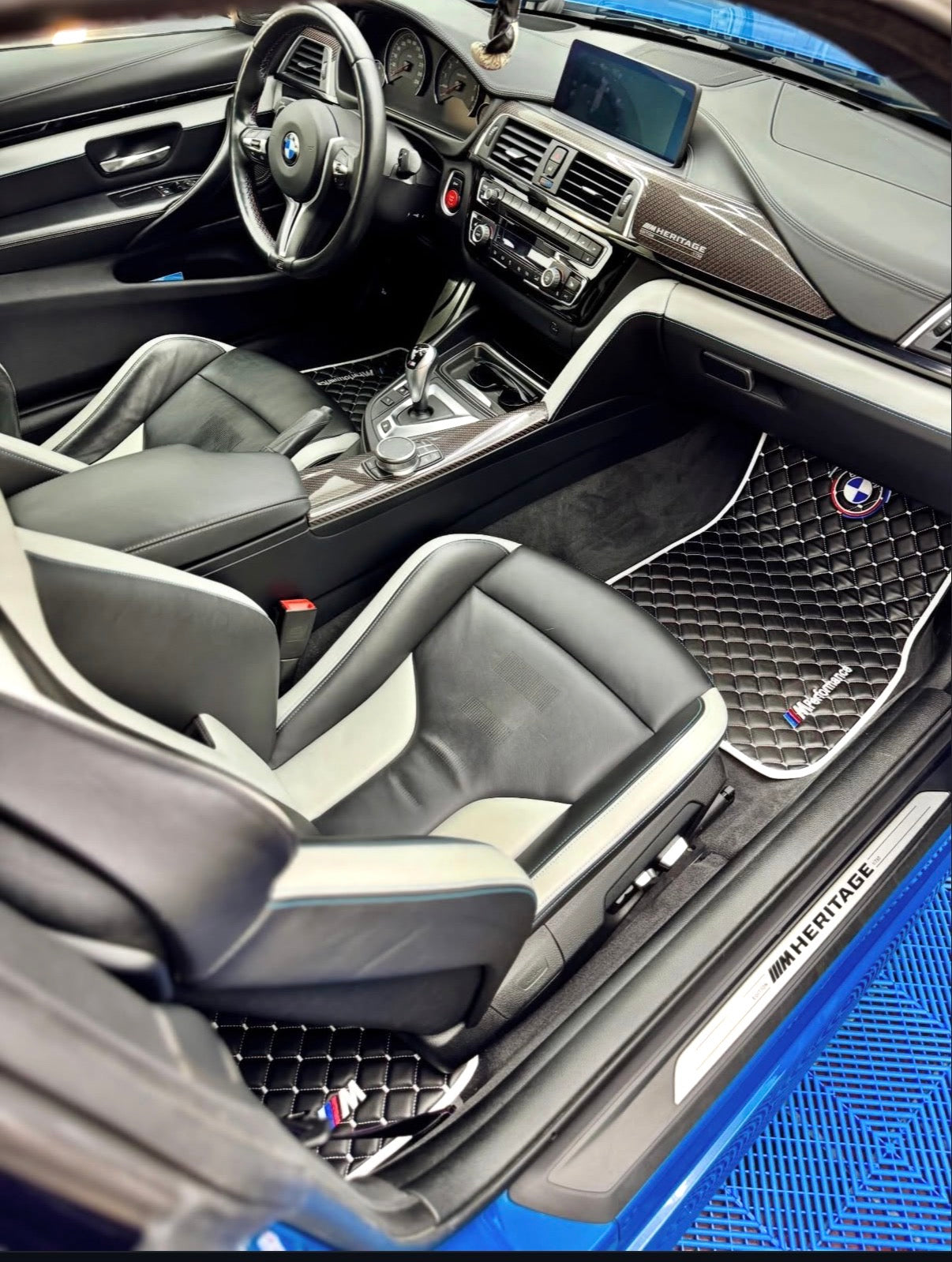 For BMW Leather Floor Mats Made To Measure Custom Design Mats M2 M3 M4 M5 M8