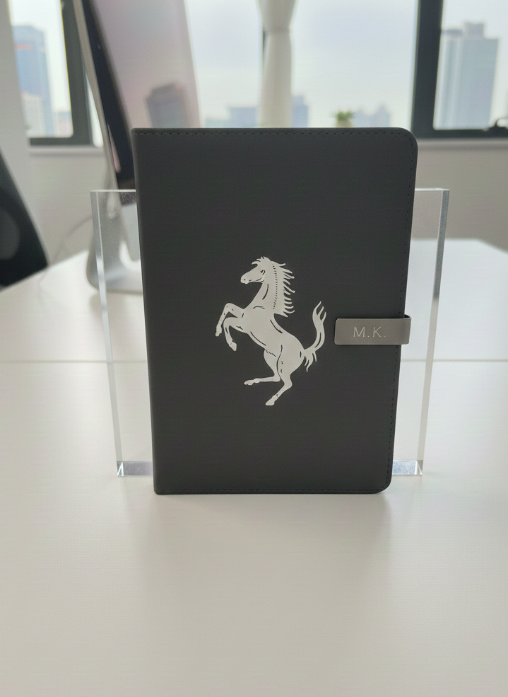Exclusive Leather Journal Notebook with Horse Logo – Personalized Gift
