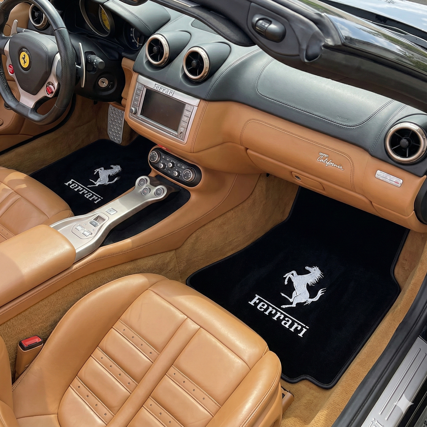 Ferrari Floor Mats Custom Fit Carpet Velour Mats with Custom Stitch
