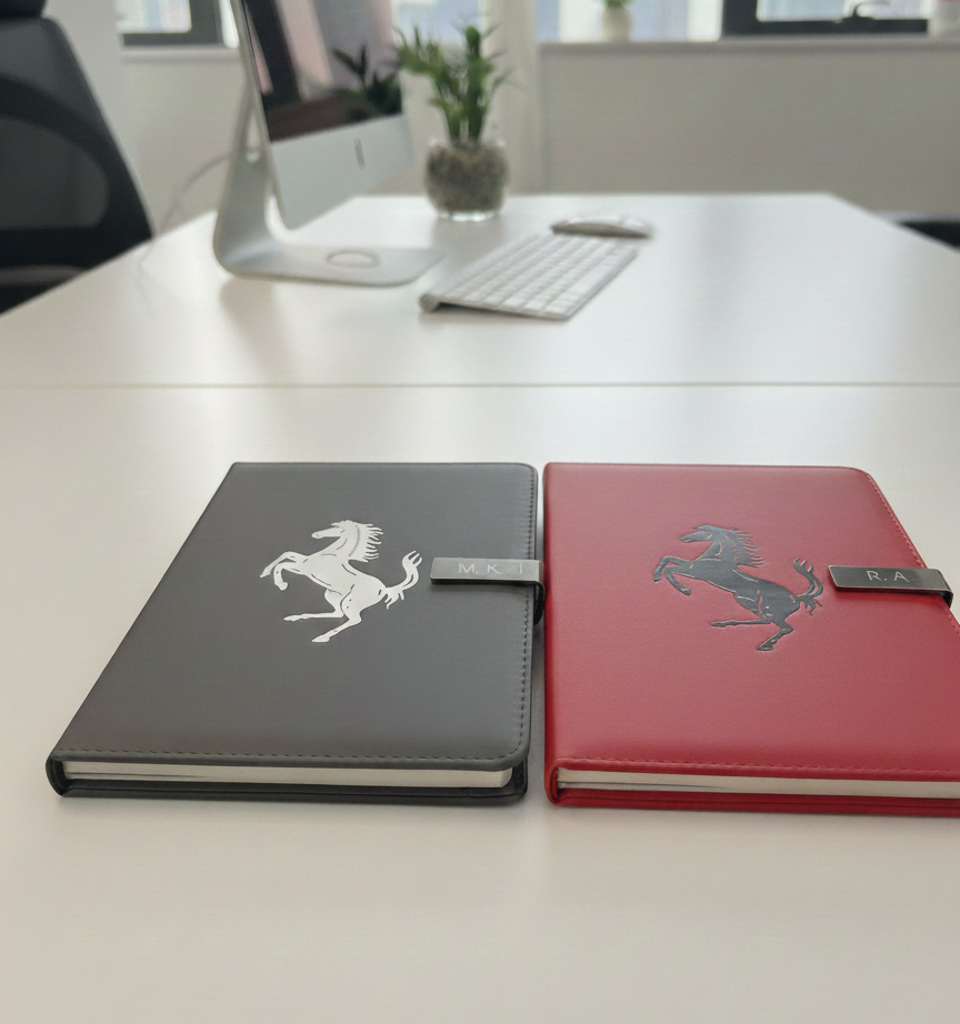 Exclusive Leather Journal Notebook with Horse Logo – Personalized Gift