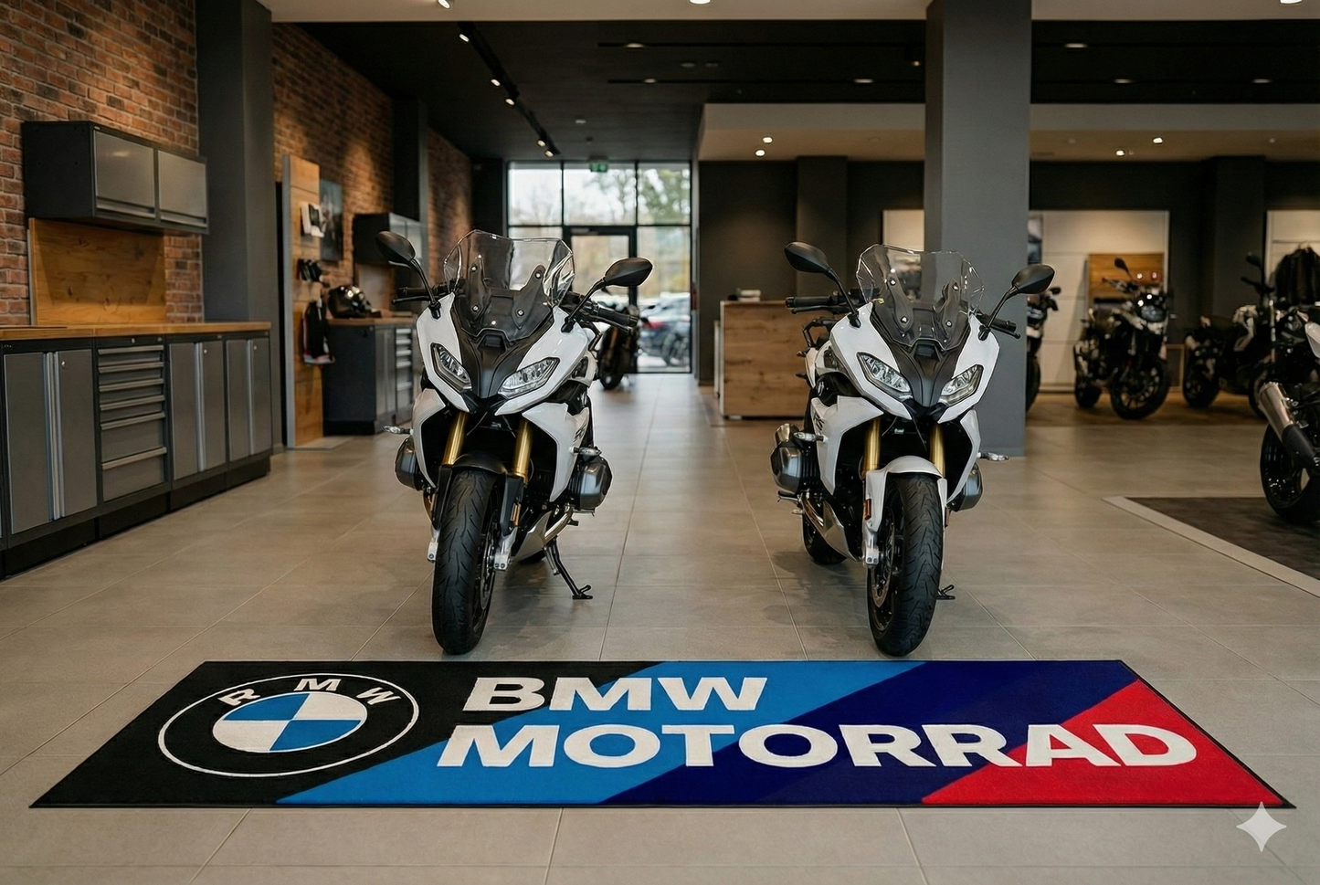 BMW Motorcycle Luxury Rug 32×87 INCH Home, Garage & Display Carpet