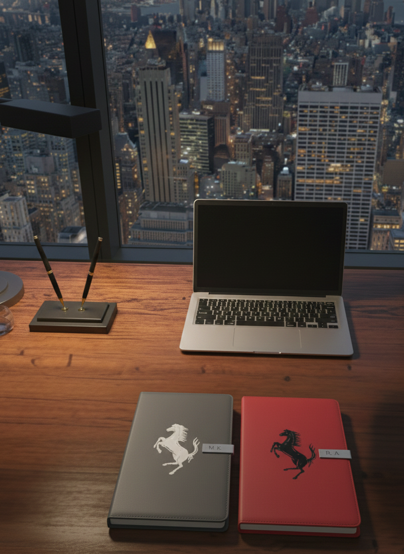 Exclusive Leather Journal Notebook with Horse Logo – Personalized Gift