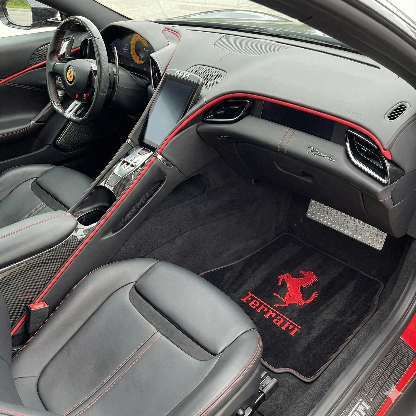 Ferrari Floor Mats Custom Fit Carpet Velour Mats with Custom Stitch