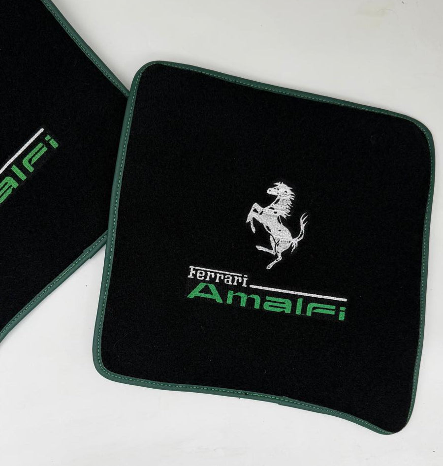 Ferrrari Amalfi Floor Mats Custom Fit Ferrari Carpet Velour Mats with Custom Stitch