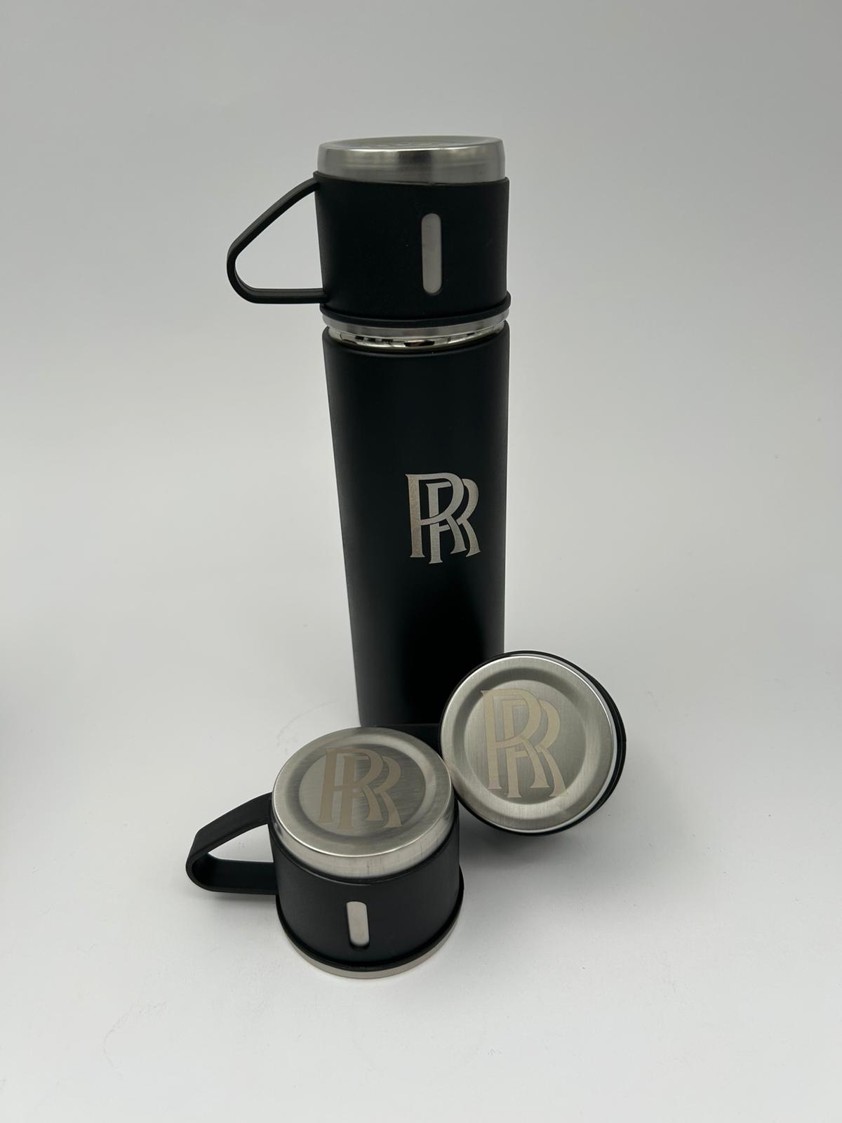 Rolls Royce Laser Logo Thermos Set 500 ml – Insulated Flask with 3 Cups
