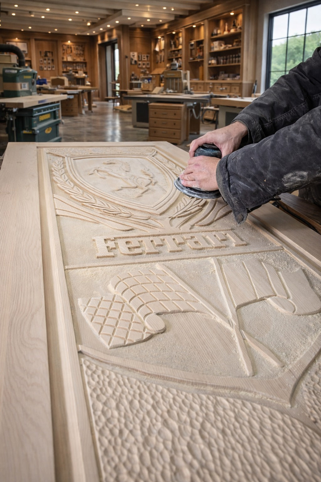 Hand-Carved Lamborghini Wooden Wall Art – Custom Letter Luxury Garage Decoration (59.06 × 27.56 INCHES)