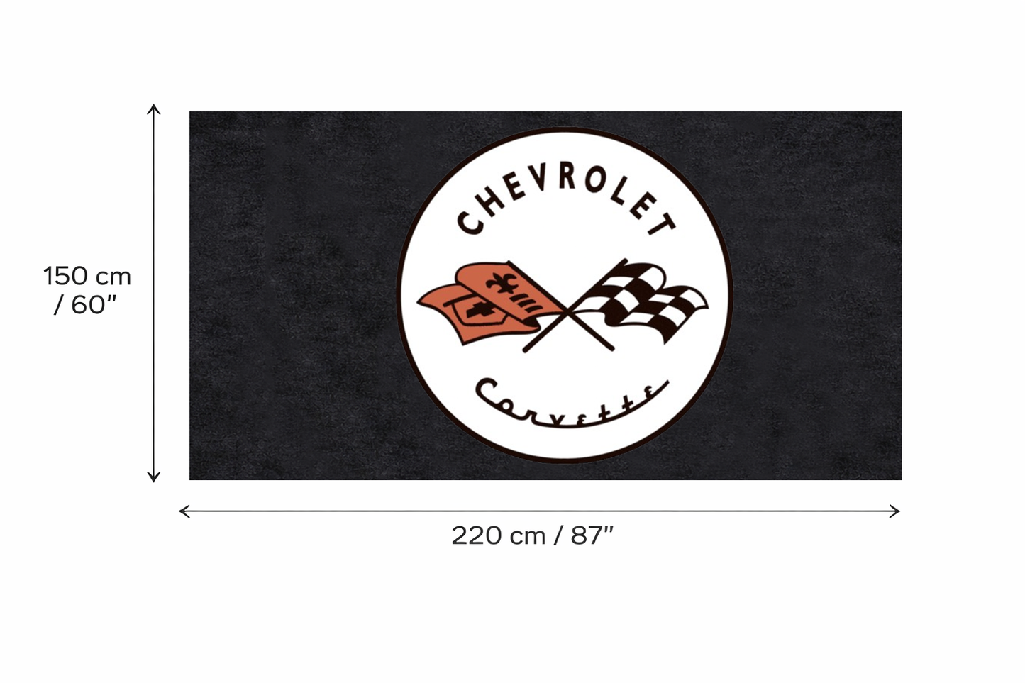 Corvette C2 Garage Floor Mat 5x7 FT (60x87 Inches) Premium Showroom Rug Wall Decor