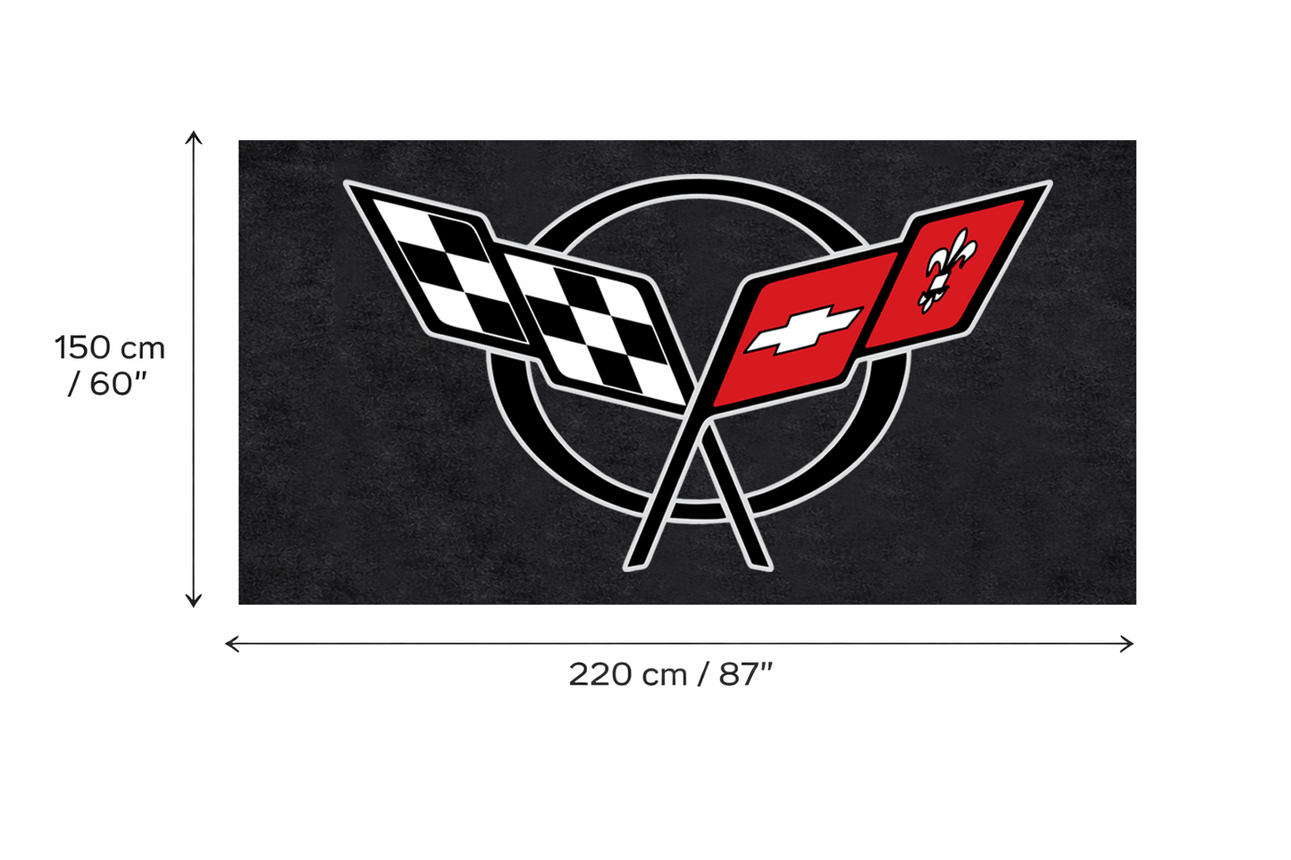 Corvette Garagemat 5x7 FT (60x87 Inch) C2 C3 C4 C5 C6 C7 C8 Z06