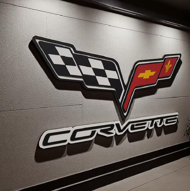 Corvette Wall Sign for Garage – Premium Wall Decor for Car Enthusiasts