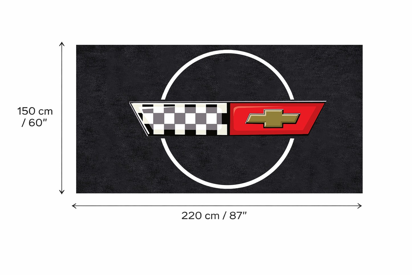 Corvette Garagemat 5x7 FT (60x87 Inch) C2 C3 C4 C5 C6 C7 C8 Z06