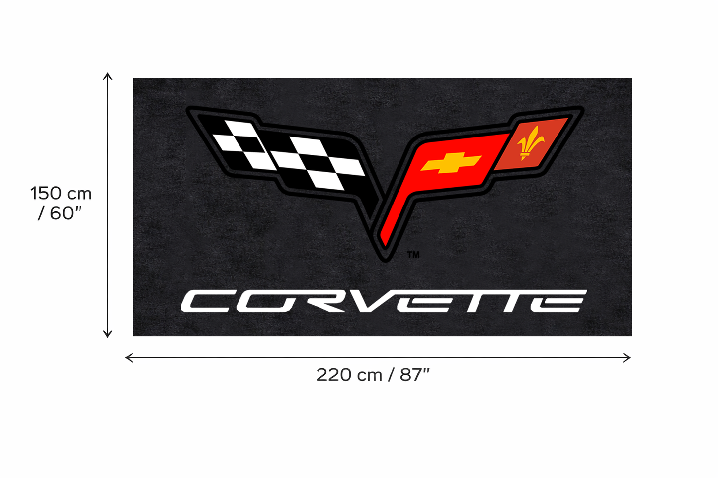 Corvette Garagemat 5x7 FT (60x87 Inch) C2 C3 C4 C5 C6 C7 C8 Z06