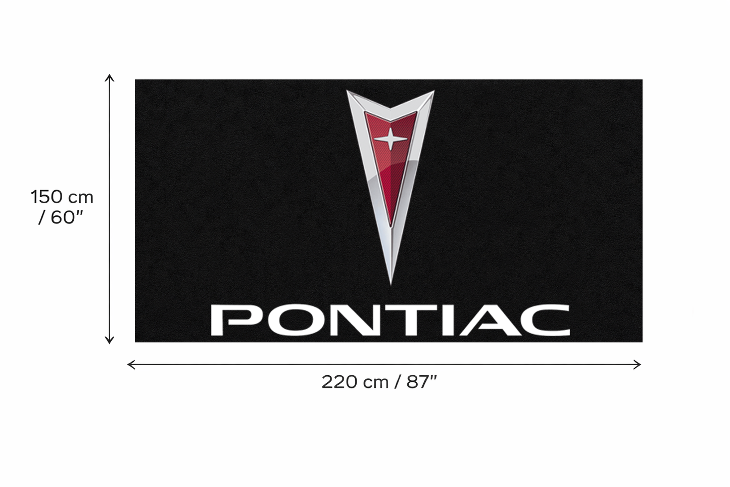 Pontiac Garage Floor Mat 5x7 FT (60x87 Inches) Premium Showroom Rug Wall Decor