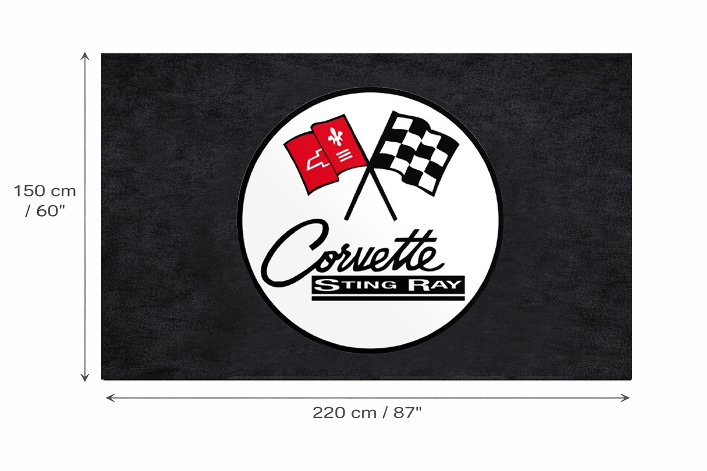Corvette Garagemat 5x7 FT (60x87 Inch) C2 C3 C4 C5 C6 C7 C8 Z06