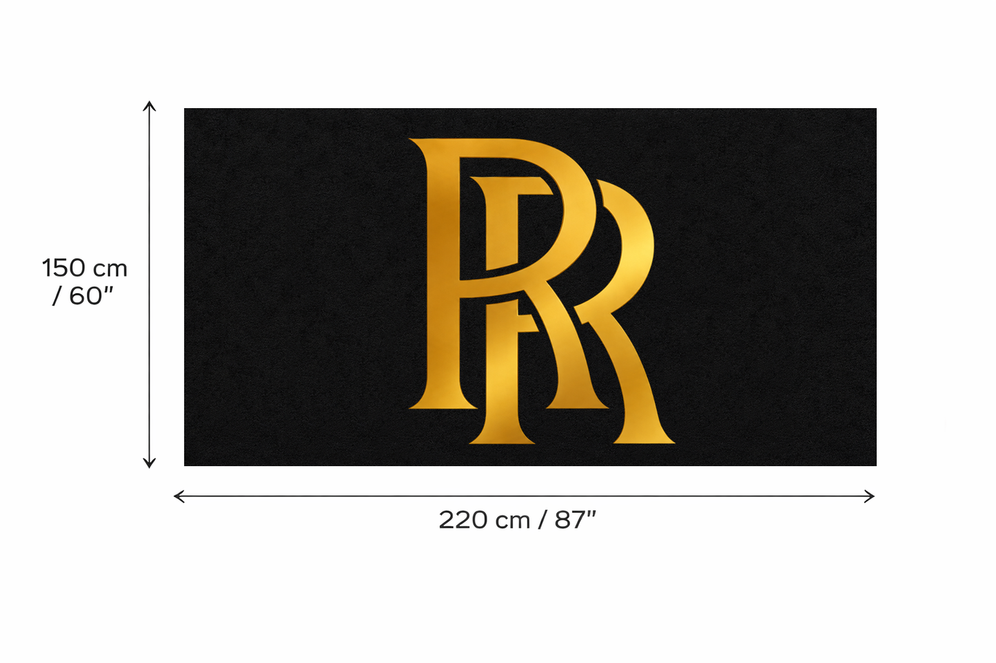 Rolls Royce Garage Floor Mat 5x7 FT (60x87 Inches) Premium Showroom Rug Wall Decor GOLD