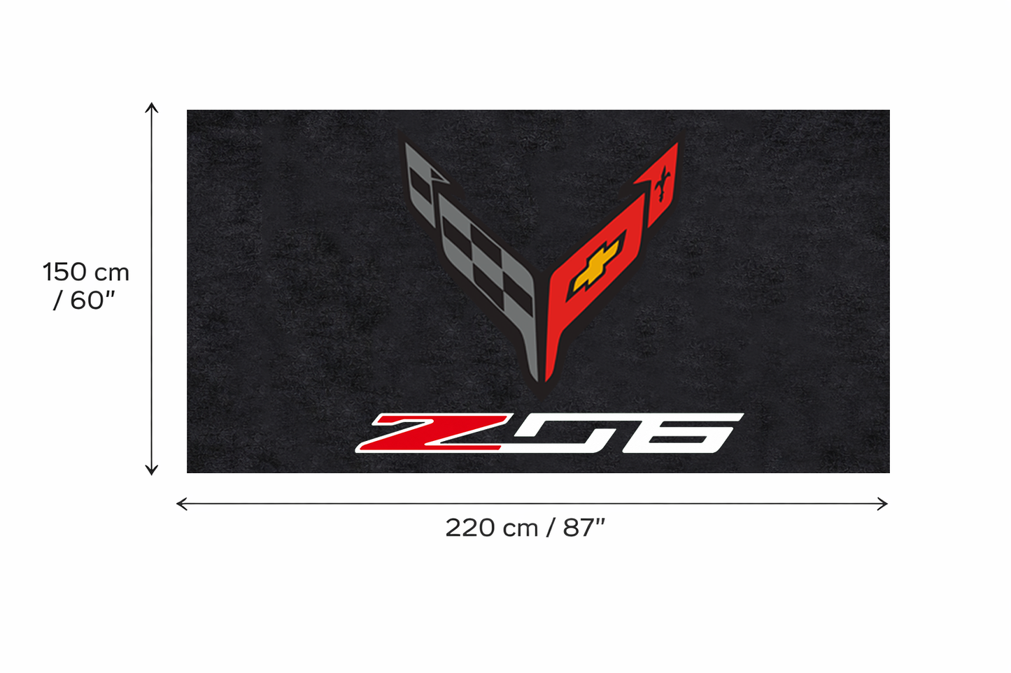 Corvette z06 Garage Floor Mat 5x7 FT (60x87 Inches) Premium Showroom Rug Wall Decor